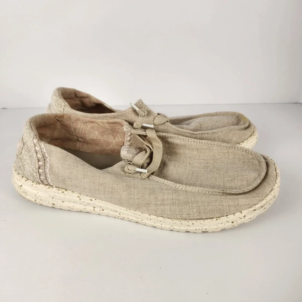 Hey Dude Wendy Dusty Inca Women's Everyday Casual Beige‎ Flat Shoes Size 10